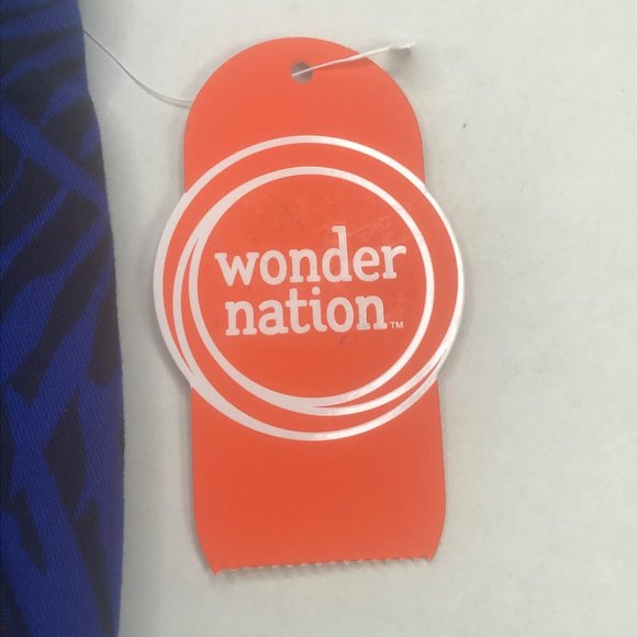 Wonder Nation Boy's Size 10 Adjustable Waist Flat Front Short Blue Palm Leaf New - Picture 3 of 13